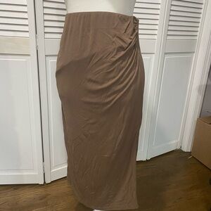 OGL Tan Midi Skirt for Women